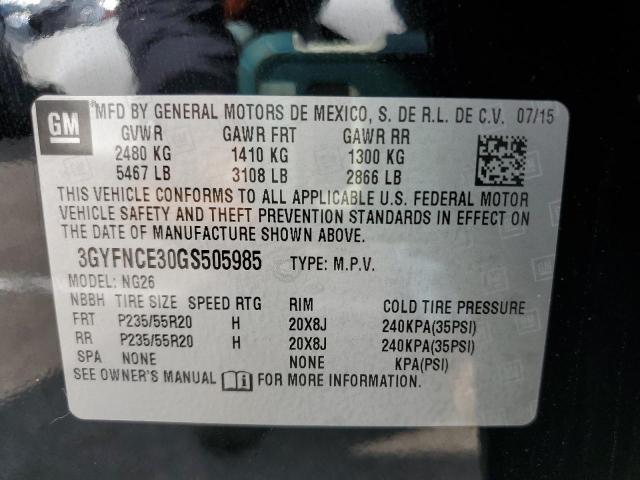 3GYFNCE30GS505985 - 2016 CADILLAC SRX PERFOR 黑色 照片 10