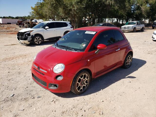 3C3CFFBR0DT750053 - 2013 FIAT 500 SPORT RED photo 2