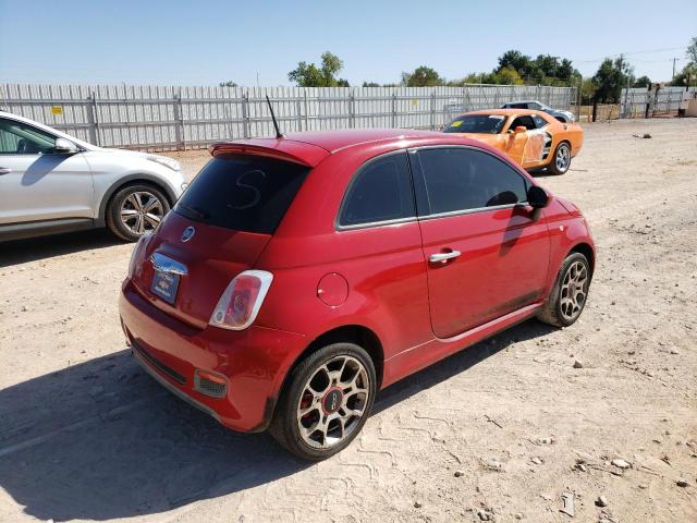 3C3CFFBR0DT750053 - 2013 FIAT 500 SPORT RED photo 4