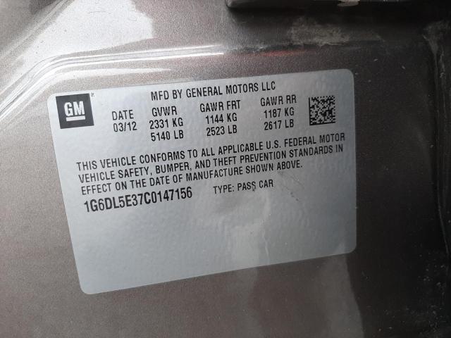 1G6DL5E37C0147156 - 2012 CADILLAC CTS PERFOR Gri fotoğraf 10