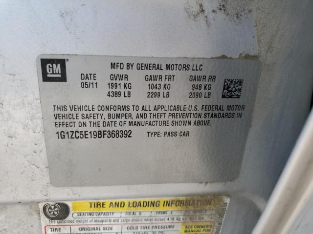 1G1ZC5E19BF368392 - 2011 CHEVROLET MALIBU 1LT Silber Foto 10