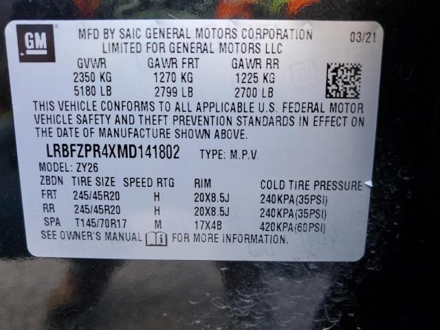 LRBFZPR4XMD141802 - 2021 BUICK ENVISION E BLACK photo 10