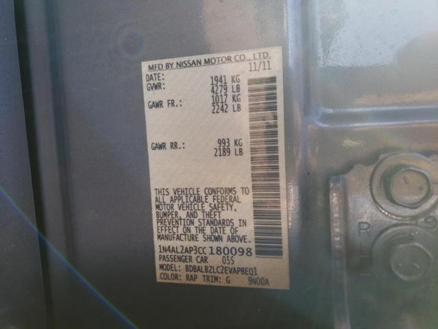 1N4AL2AP3CC180098 - 2012 NISSAN ALTIMA BAS GRAY photo 10