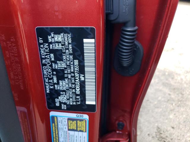 KNDEU2AAXP7355188 - 2023 KIA SELTOS S RED photo 10