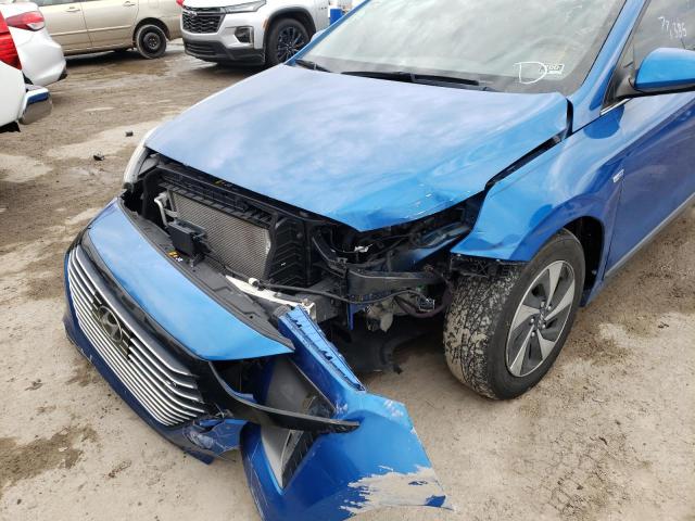 KMHC75LC0HU049338 - 2017 HYUNDAI IONIQ SEL BLUE photo 9