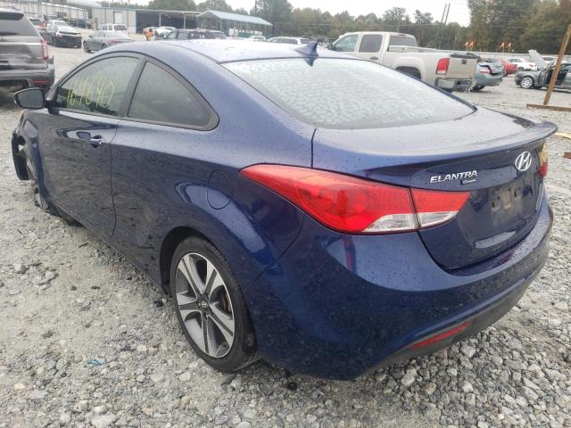 KMHDH6AE2DU000194 - 2013 HYUNDAI ELANTRA CO BLUE photo 3