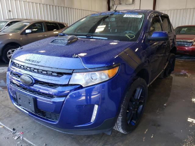 2FMDK3JC4DBA33153 - 2013 FORD EDGE SEL BLUE photo 2