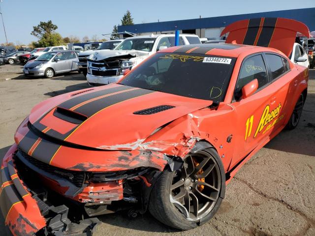 2C3CDXL93NH148316 - 2022 DODGE CHARGER SR ORANGE photo 2