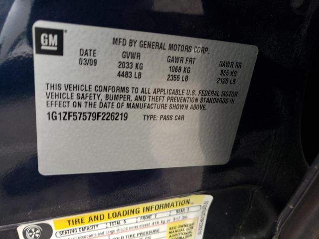 1G1ZF57579F226219 - 2009 CHEVROLET MALIBU HYB BLUE photo 10