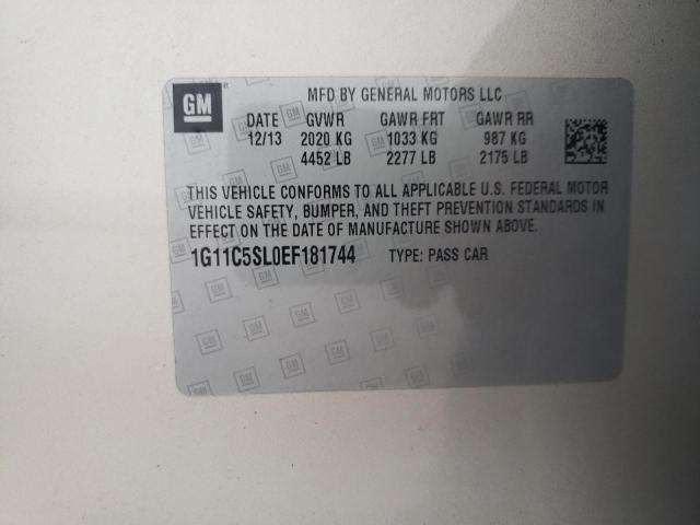 1G11C5SL0EF181744 - 2014 CHEVROLET MALIBU 1LT GOLD photo 10