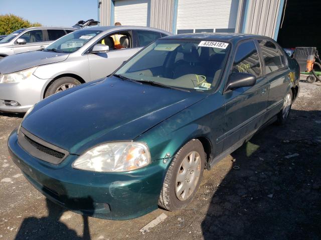 2HGEJ6613YH567432 - 2000 HONDA CIVIC BASE GREEN photo 2