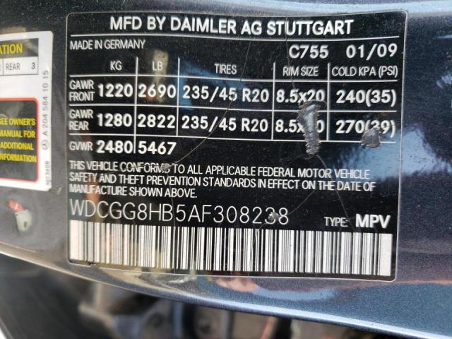 WDCGG8HB5AF308238 - 2010 MERCEDES-BENZ GLK 350 4M GRAY photo 10