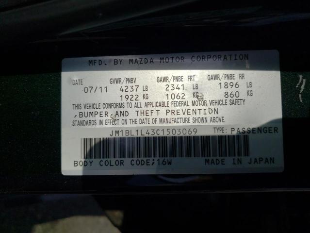 JM1BL1L43C1503069 - 2012 MAZDA SPEED 3 BLACK photo 10