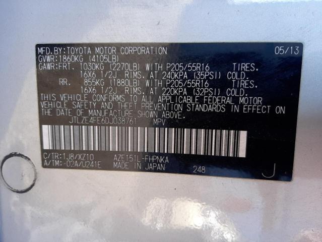 JTLZE4FE6DJ038761 - 2013 TOYOTA SCION XB ვერცხლისფერი ფოტო 10