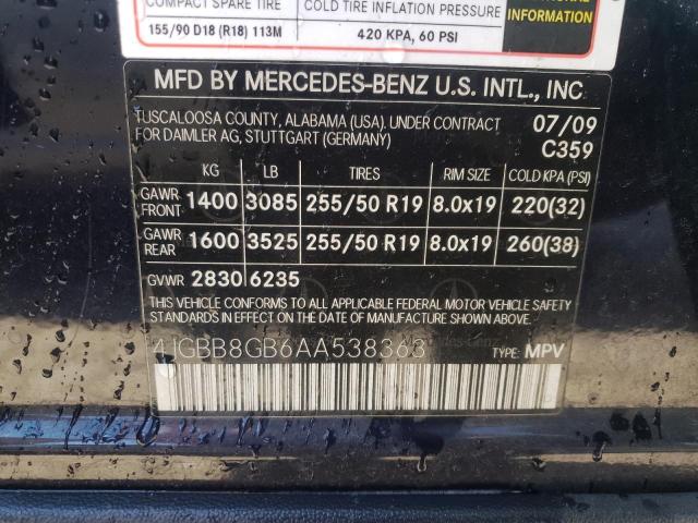 4JGBB8GB6AA538363 - 2010 MERCEDES-BENZ ML 350 4MA BLUE photo 10