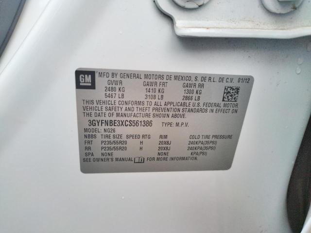 3GYFNBE3XCS561386 - 2012 CADILLAC SRX PERFOR 白色 照片 10