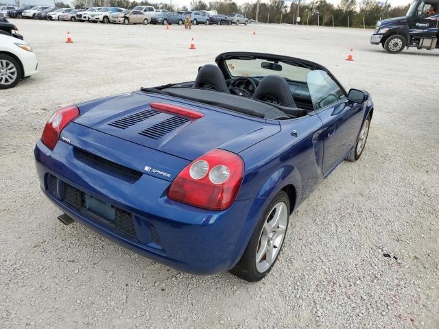 JTDFR320240067154 - 2004 TOYOTA MR2 SPYDER BLUE photo 4