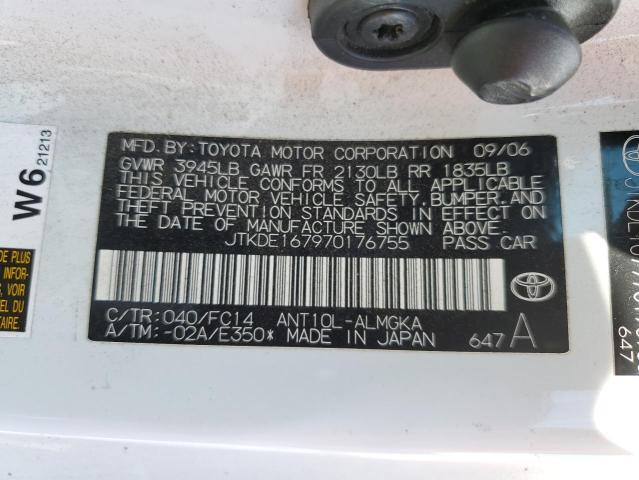 JTKDE167970176755 - 2007 TOYOTA SCION TC 白色 照片 10