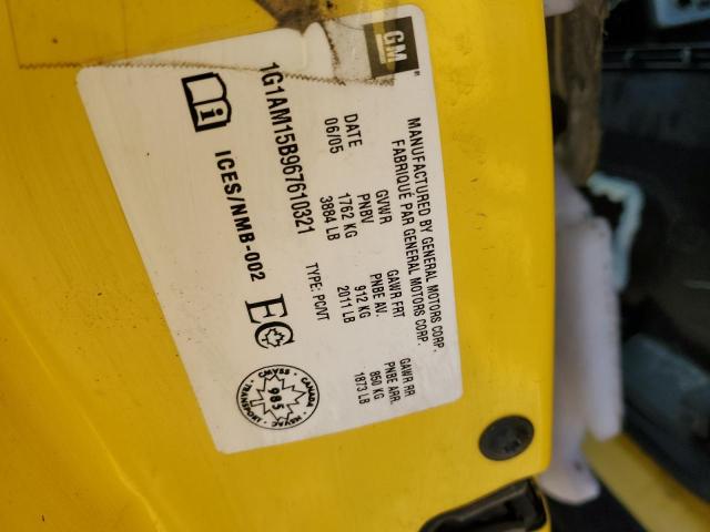 1G1AM15B967610321 - 2006 CHEVROLET COBALT SS YELLOW photo 10