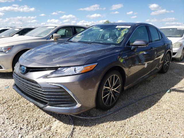 4T1F31AK4MU551579 - 2021 TOYOTA CAMRY XLE GRAY photo 2