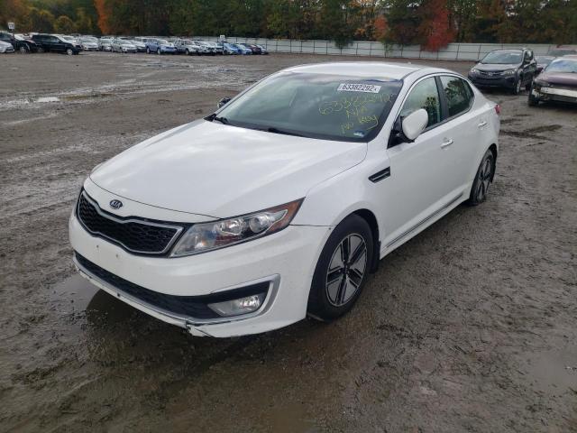 KNAGM4ADXC5014472 - 2012 KIA OPTIMA HYB WHITE photo 2