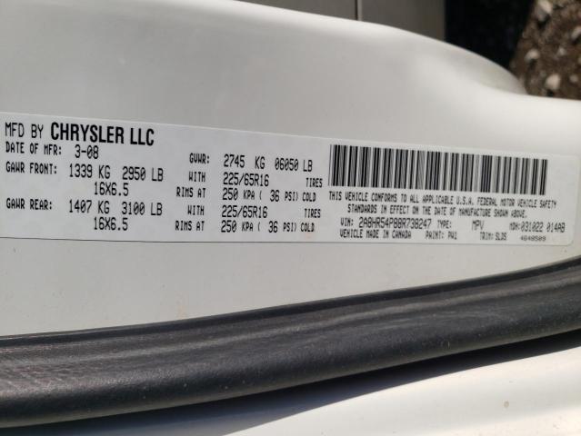 2A8HR54P88R738247 - 2008 CHRYSLER TOWN & COU WHITE photo 10