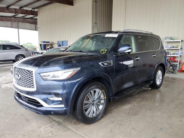 JN8AZ2AEXM9271086 - 2021 INFINITI QX80 LUXE BLUE photo 1