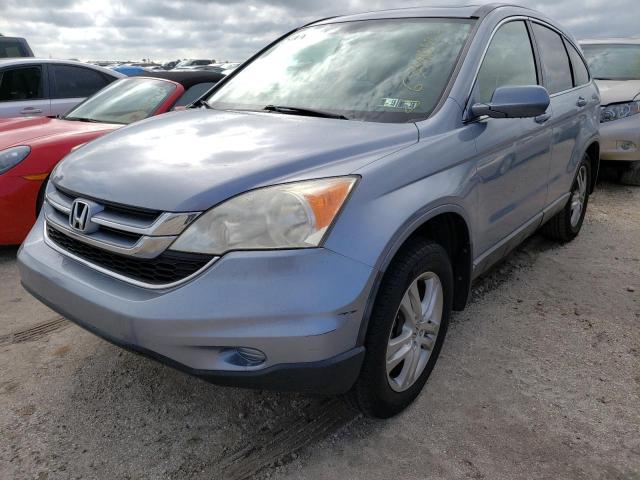 JHLRE4H77BC027072 - 2011 HONDA CR-V EXL BLUE photo 2