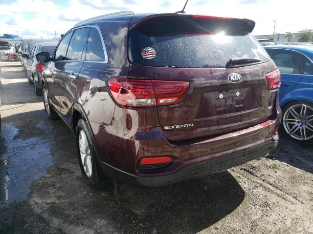 5XYPG4A39LG701340 - 2020 KIA SORENTO L BURGUNDY photo 3