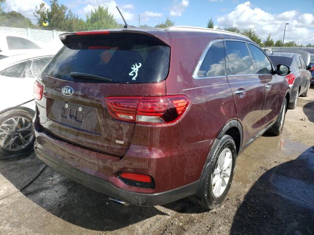 5XYPG4A39LG701340 - 2020 KIA SORENTO L BURGUNDY photo 4