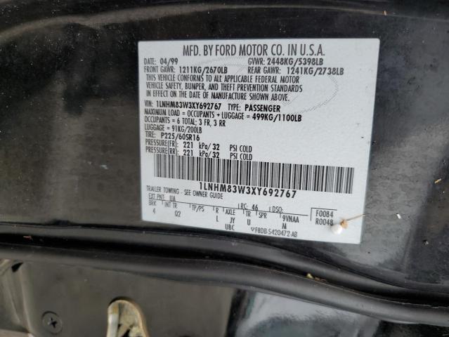 1LNHM83W3XY692767 - 1999 LINCOLN TOWN CAR C BLACK photo 10