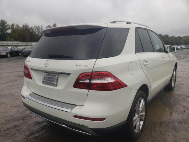 4JGDA5HB4CA025754 - 2012 MERCEDES-BENZ ML 350 4MA WHITE photo 4