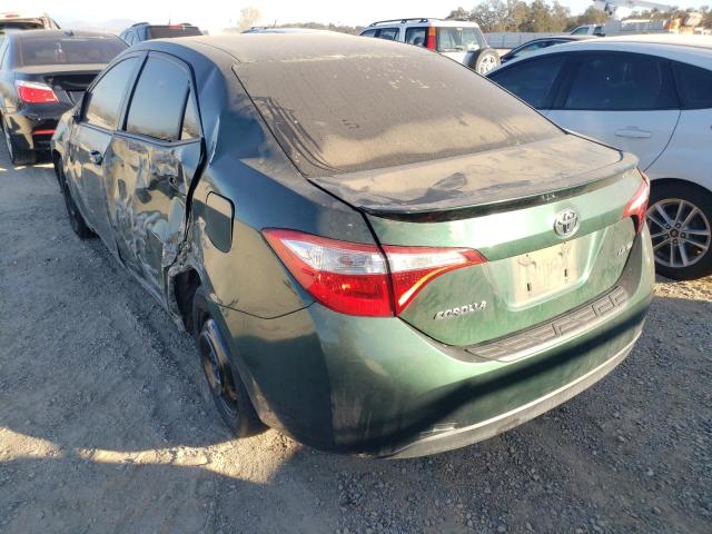 2T1BPRHE6EC126627 - 2014 TOYOTA COROLLA EC GREEN photo 3