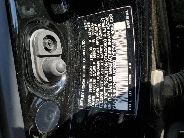 SHHFK7H88LU410203 - 2020 HONDA CIVIC EXL 黑色 照片 10