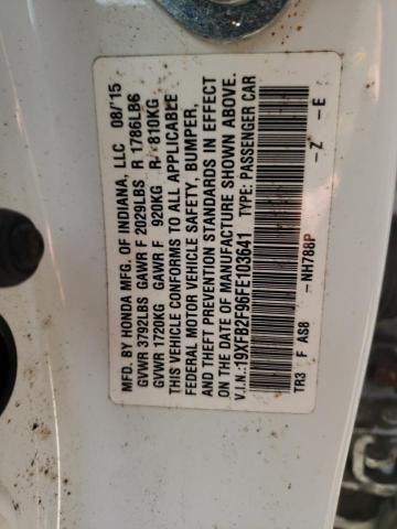 19XFB2F96FE103641 - 2015 HONDA CIVIC EXL Ağ foto 10