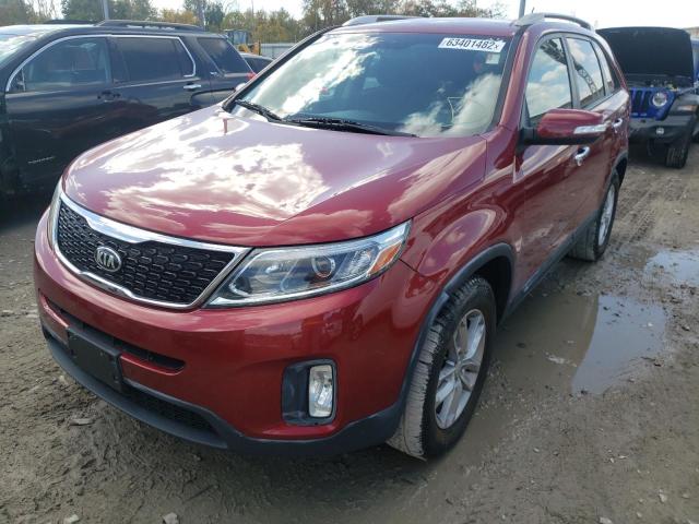 5XYKT4A64FG625885 - 2015 KIA SORENTO LX RED photo 2