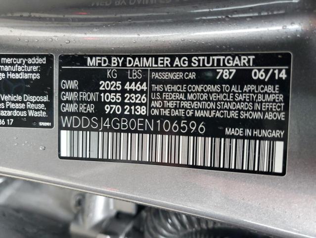 WDDSJ4GB0EN106596 - 2014 MERCEDES-BENZ CLA 250 4M GRAY photo 10