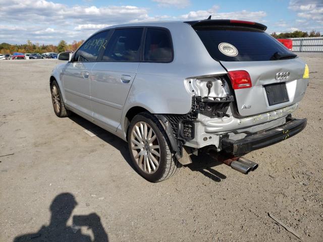 WAUNF78P37A104434 - 2007 AUDI A3 2.0 PRE SILVER photo 3