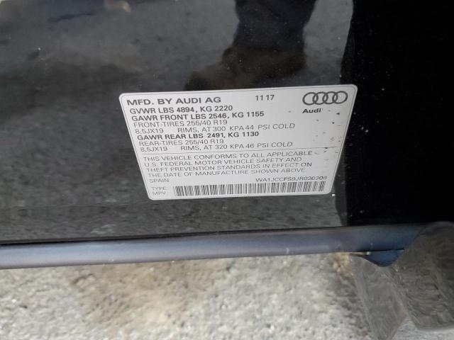 WA1JCCFS9JR020308 - 2018 AUDI Q3 PREMIUM GRAY photo 10