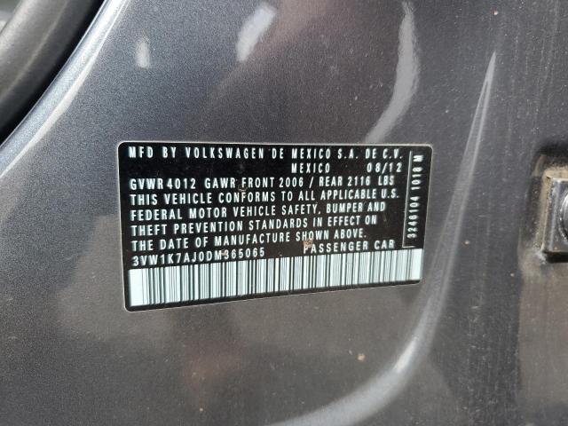 3VW1K7AJ0DM365065 - 2013 VOLKSWAGEN JETTA BASE CHARCOAL photo 10