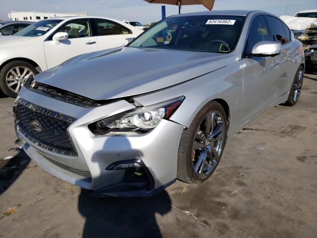 JN1EV7APXKM541745 - 2019 INFINITI Q50 LUXE SILVER photo 2