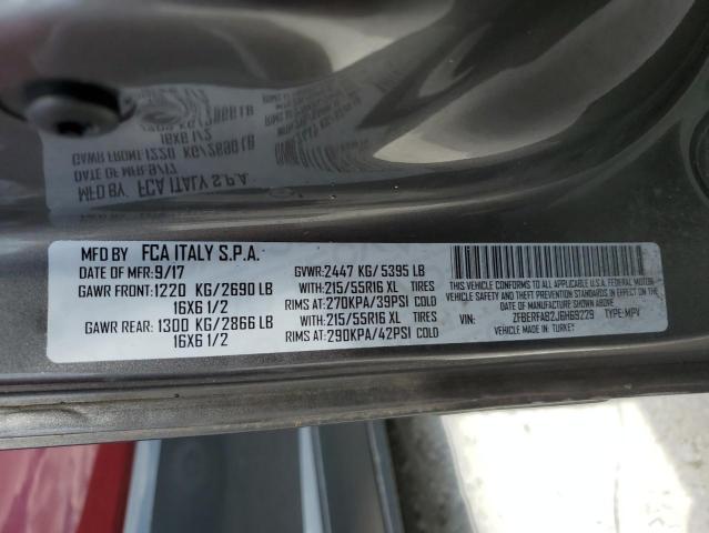 ZFBERFAB2J6H69229 - 2018 RAM PROMASTER GRAY photo 10