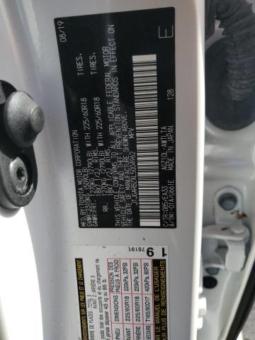 JTJGARBZXL5004962 - 2020 LEXUS NX 300 WHITE photo 10