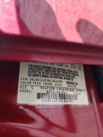 3N1BC11EX8L366324 - 2008 NISSAN VERSA BURGUNDY photo 10