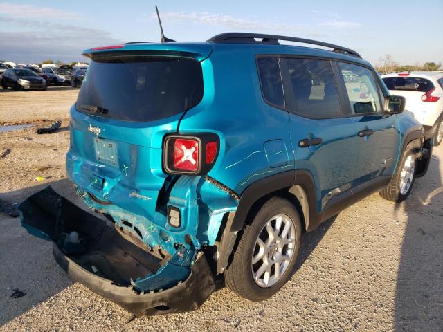 ZACNJAAB2LPL72931 - 2020 JEEP RENEGADE S TEAL photo 4