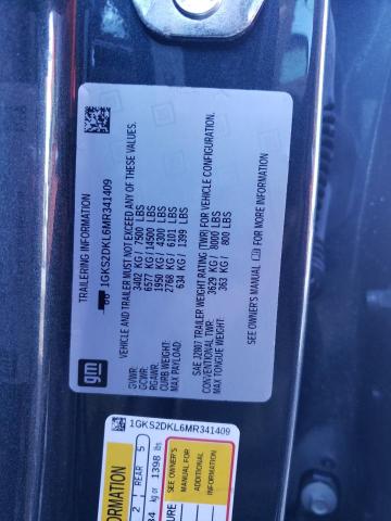 1GKS2DKL6MR341409 - 2021 GMC YUKON DENA GRAY photo 10