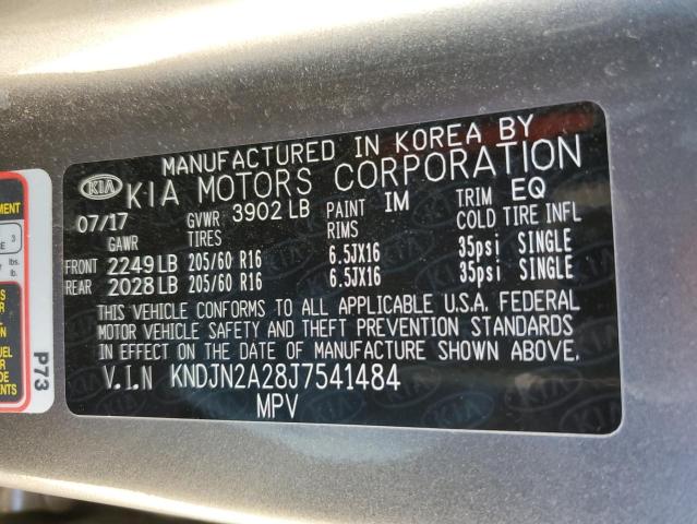 KNDJN2A28J7541484 - 2018 KIA SOUL GRAY photo 10