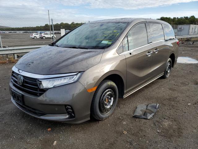 5FNRL6H91NB004104 - 2022 HONDA ODYSSEY EL BROWN photo 2