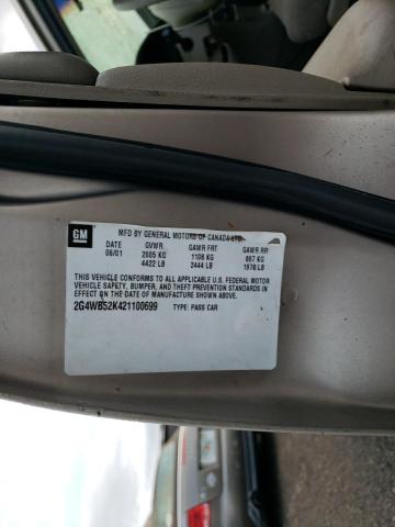 2G4WB52K421100699 - 2002 BUICK REGAL LS 米色 照片 10