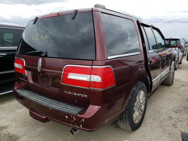 5LMJJ2H59BEJ07172 - 2011 LINCOLN NAVIGATOR 勃艮第红 照片 4